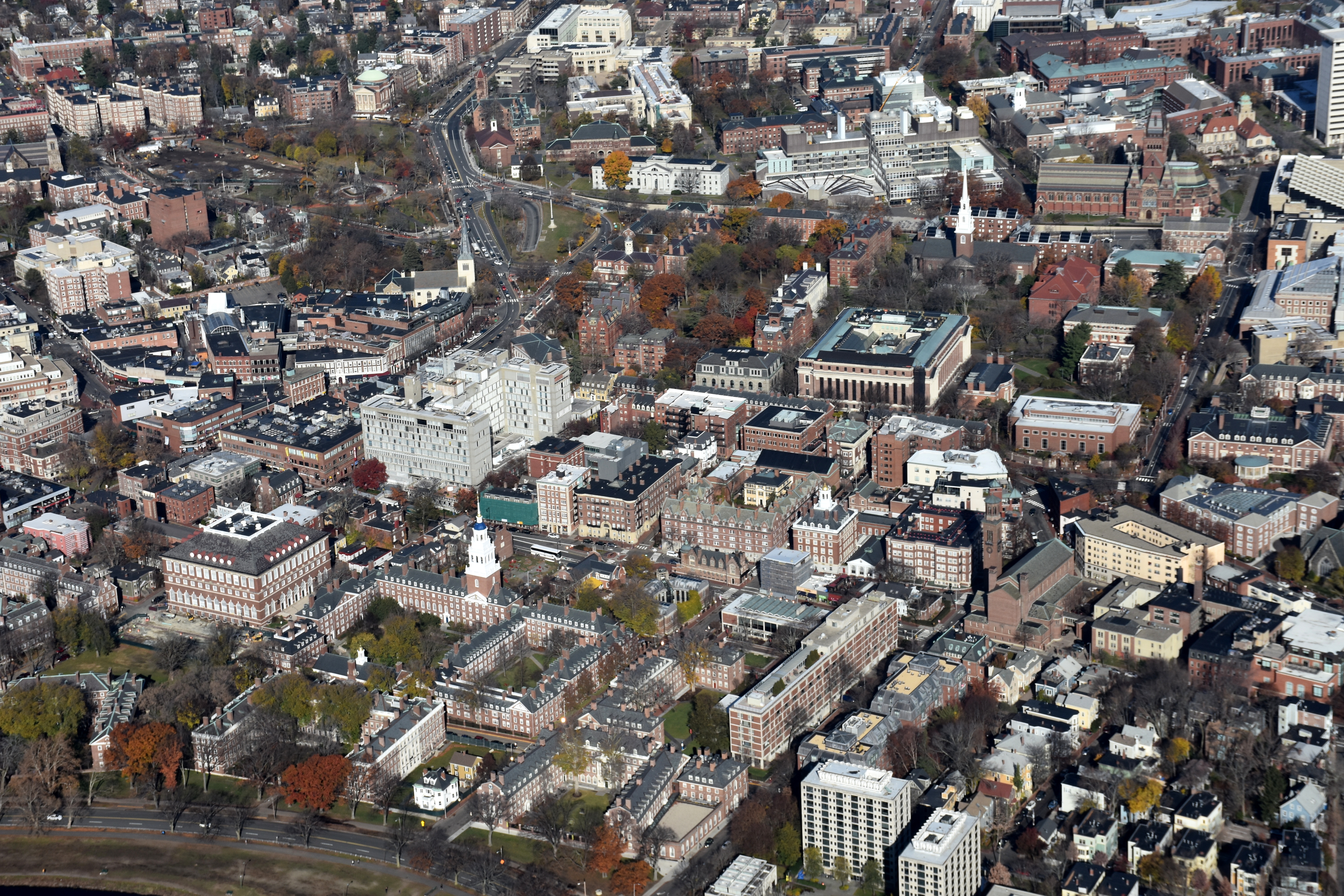Harvard University main campus aerial