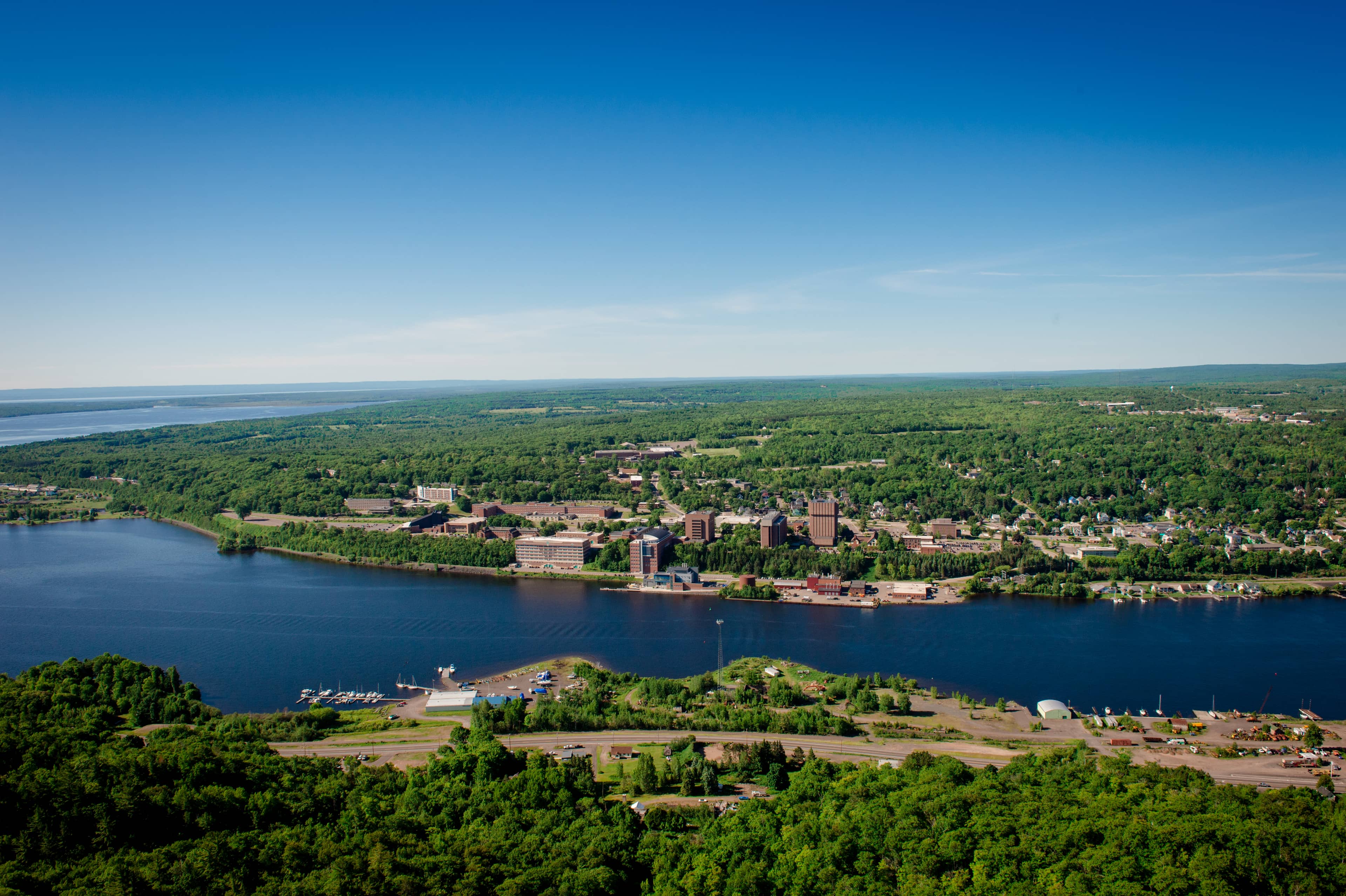 Aerial view of Michigan Tech's campus