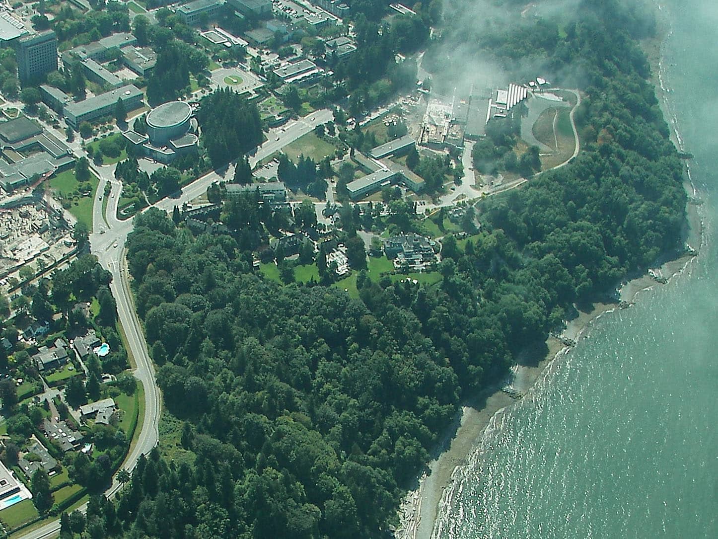 University of British Columbia, north end of campus, aerial from northeast