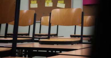 Students studying in a classroom during challenging times