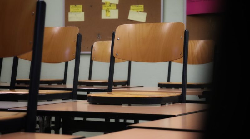 Students studying in a classroom during challenging times