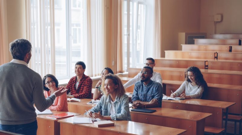 Diverse group of students in a classroom during a lesson