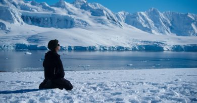 Modern university building in Arctic landscape with Inuit cultural elements