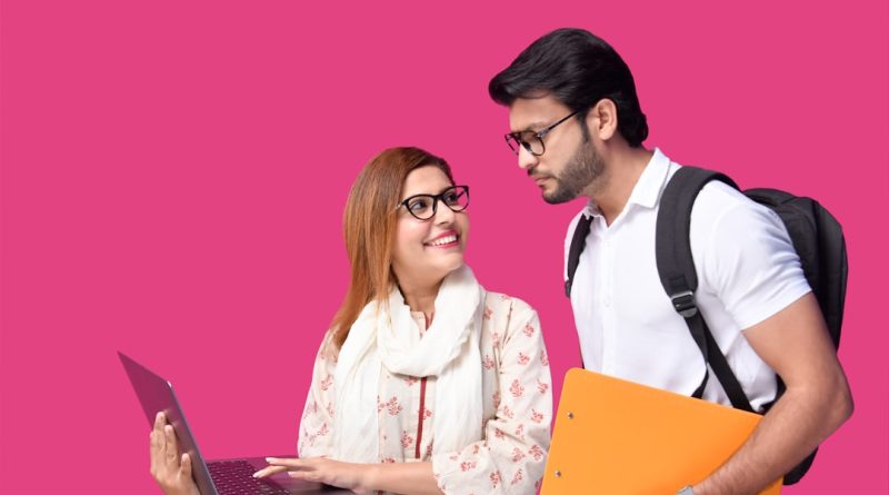 Student reviewing Prodigy Finance loan documents on laptop