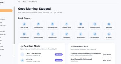 College student reviewing major options and career paths in library