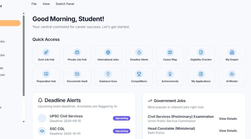 College student reviewing major options and career paths in library