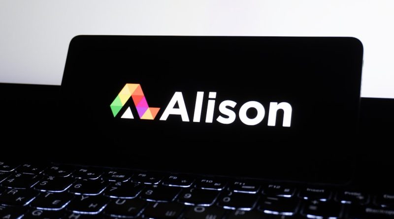 Student learning on laptop through online education platform