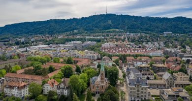 ETH Zurich main campus building with Swiss mountains in background