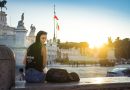 Student receiving Fulbright Scholarship award certificate