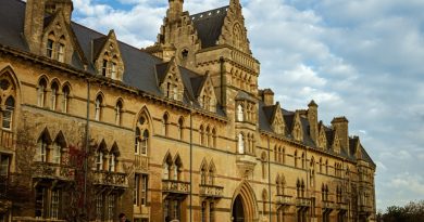 Historic University of Oxford college buildings and courtyards