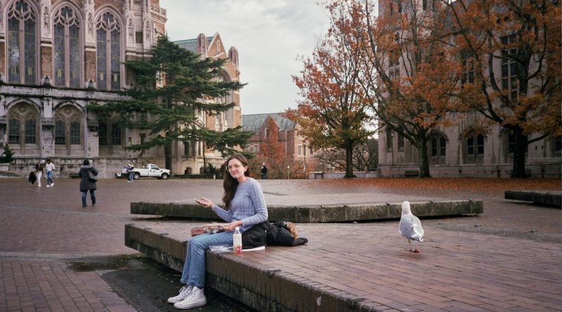 Indian student studying at university abroad with SBI education loan