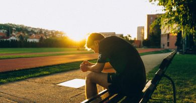 Young university student showing determination and strength during recovery journey